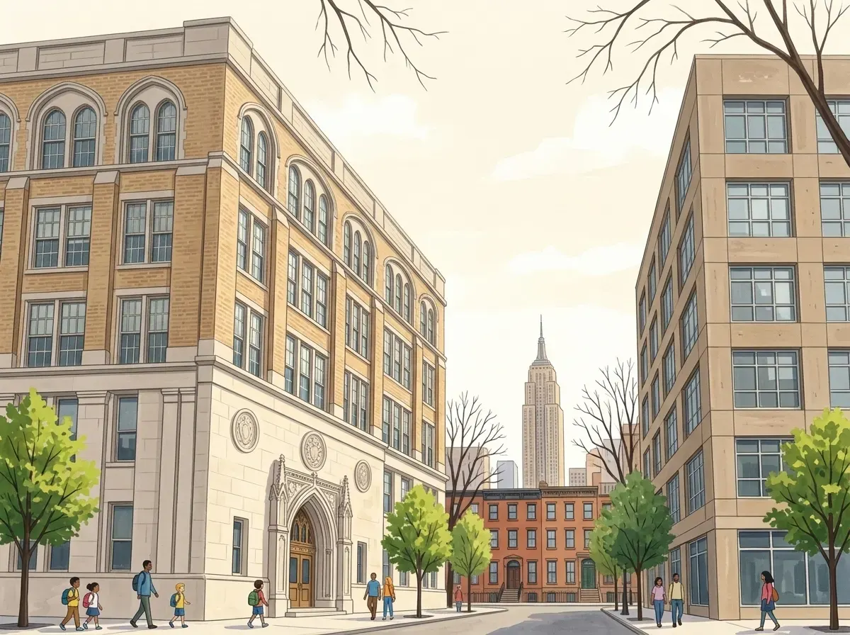 Illustration of Hudson High School of Learning Technologies