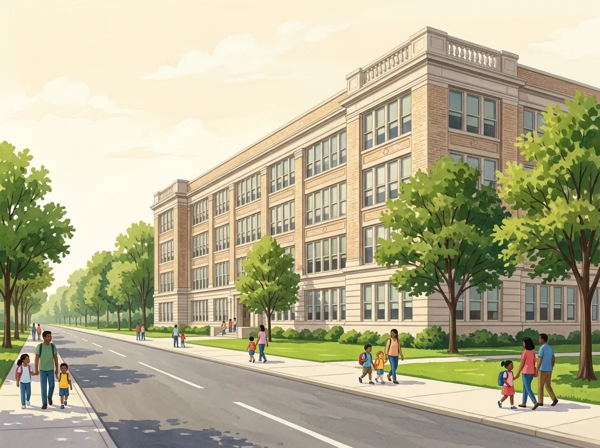 Illustration of DeWitt Clinton High School