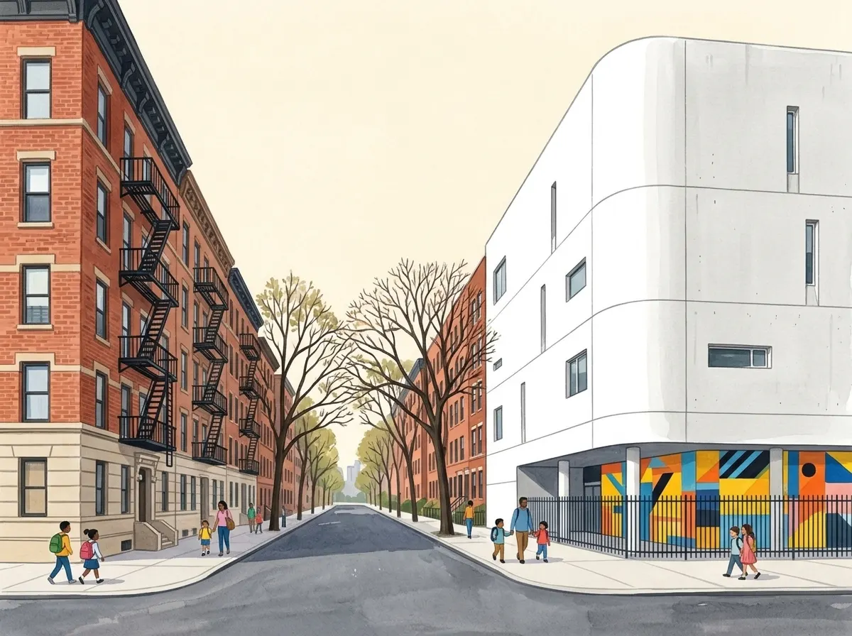 Ilustración de Stephen T. Mather Building Arts & Craftsmanship High School