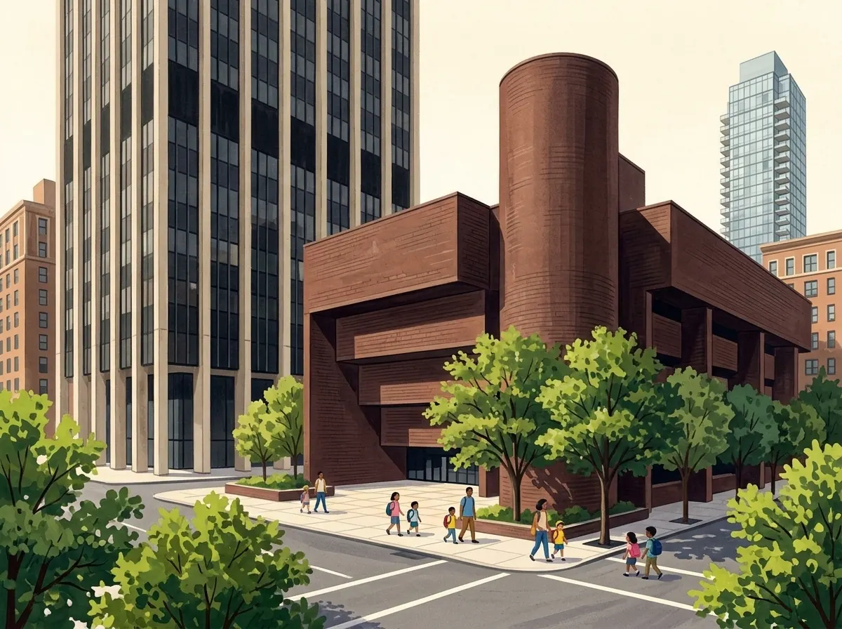 Illustration of Manhattan Early College School for Marketing and Media Arts