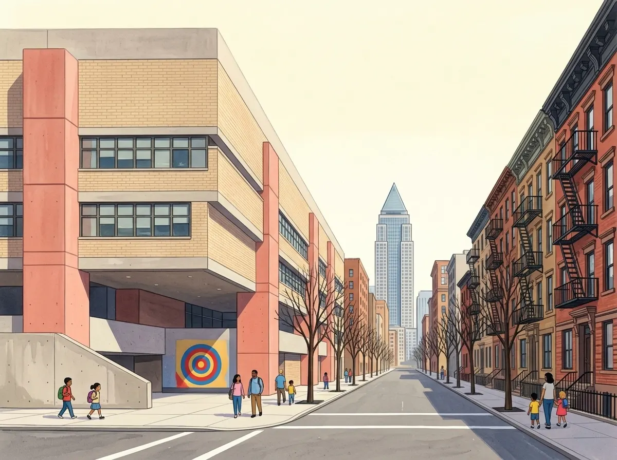 Illustration of Manhattan Bridges High School