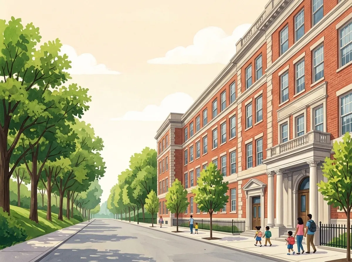 Illustration of Mott Hall High School