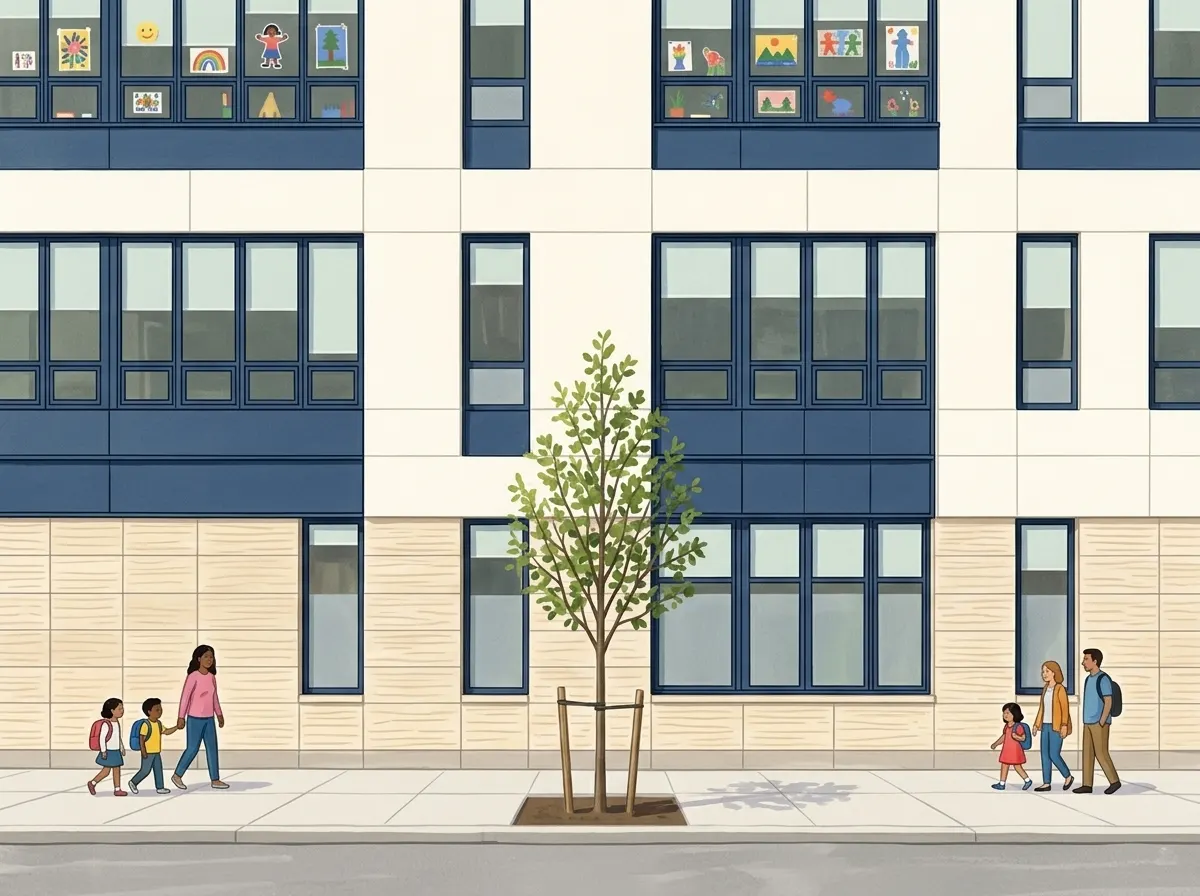 Illustration of Paula Hedbavny School