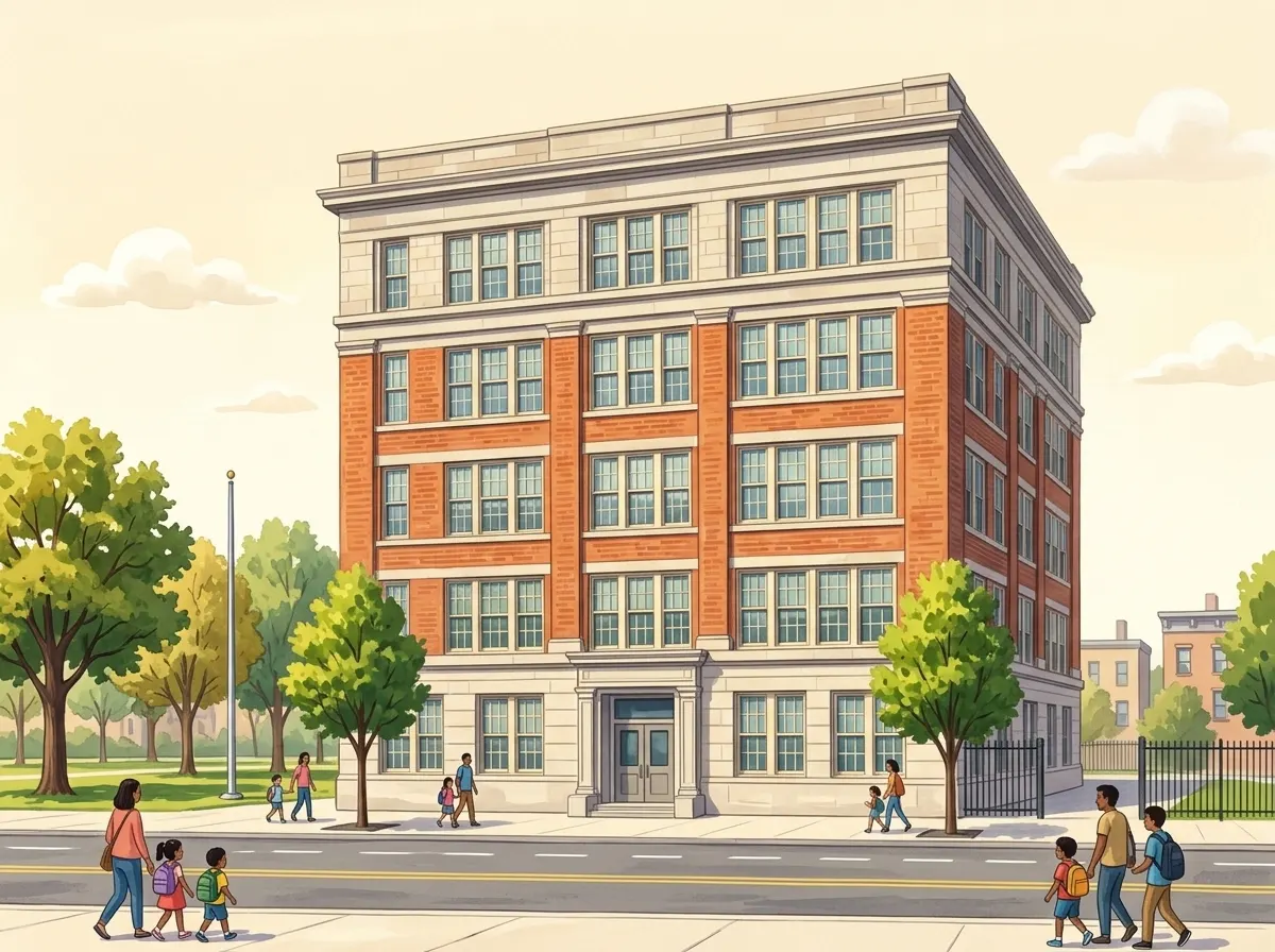 Illustration of P.S. 130 The Parkside